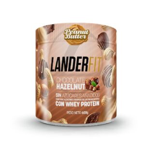 LanderFit Peanut Butter Chocolate Hazelnut com Whey Protein - Contém glúten.