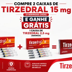 Promoção Tirzedral 15 mg  – Seringas + 1 caixa de 2,5 mg grátis